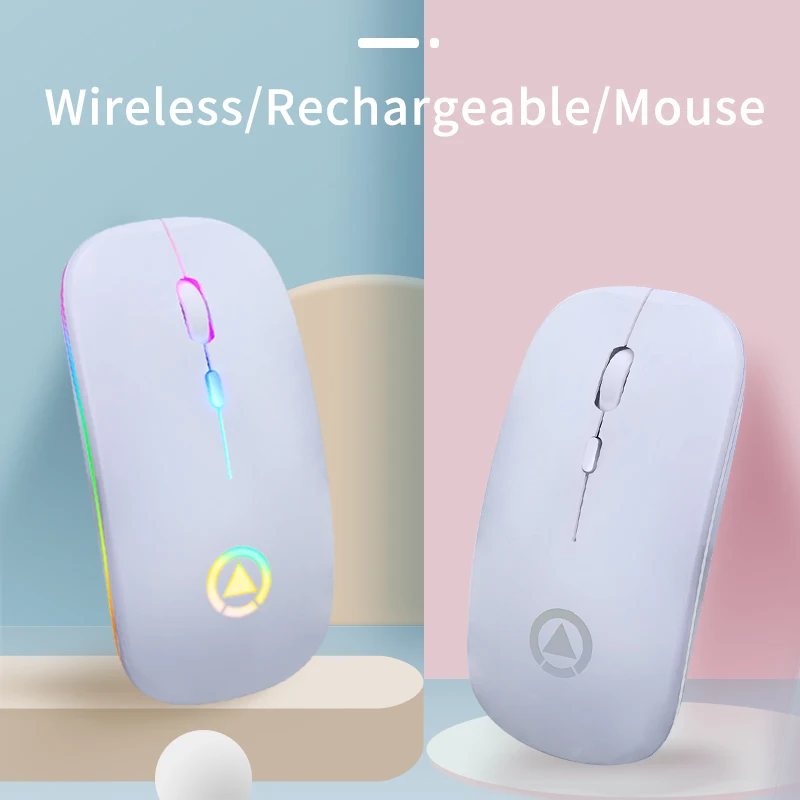 Ratón inalámbrico 2.4G Ratones ergonómicos recargables para PC/portátil/Macbook USB