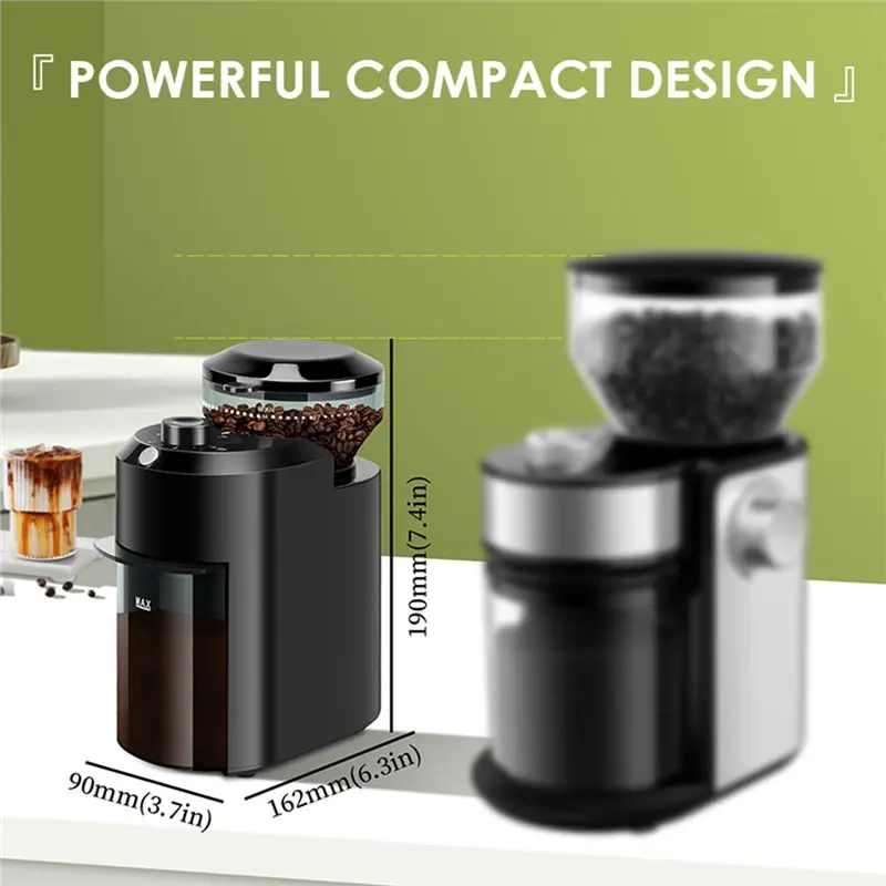 A05G-Adjustable Burr Mill Electric Coffee Grinder With Conical Burr 28 Precise Grind Settings US Plug Bean