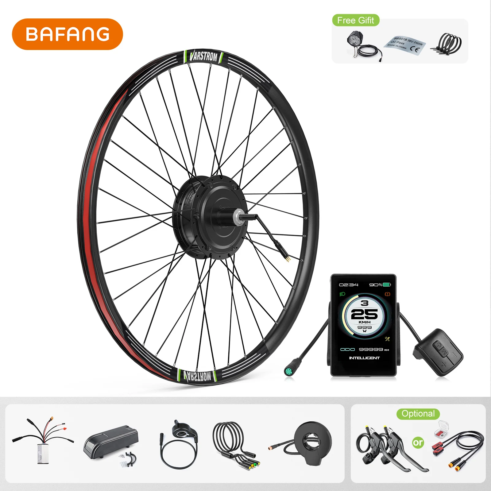 Bafang Hub Motor Wheel Ebike Kit 500W 48V Brushless Motor Front Rear Drive Electric Bike Conversion Kit 26 27.5 28 29 Inch 700C