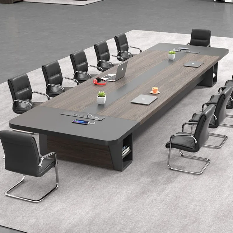 Large conference table and chair combination staff training table negotiation table meeting room long office furniture