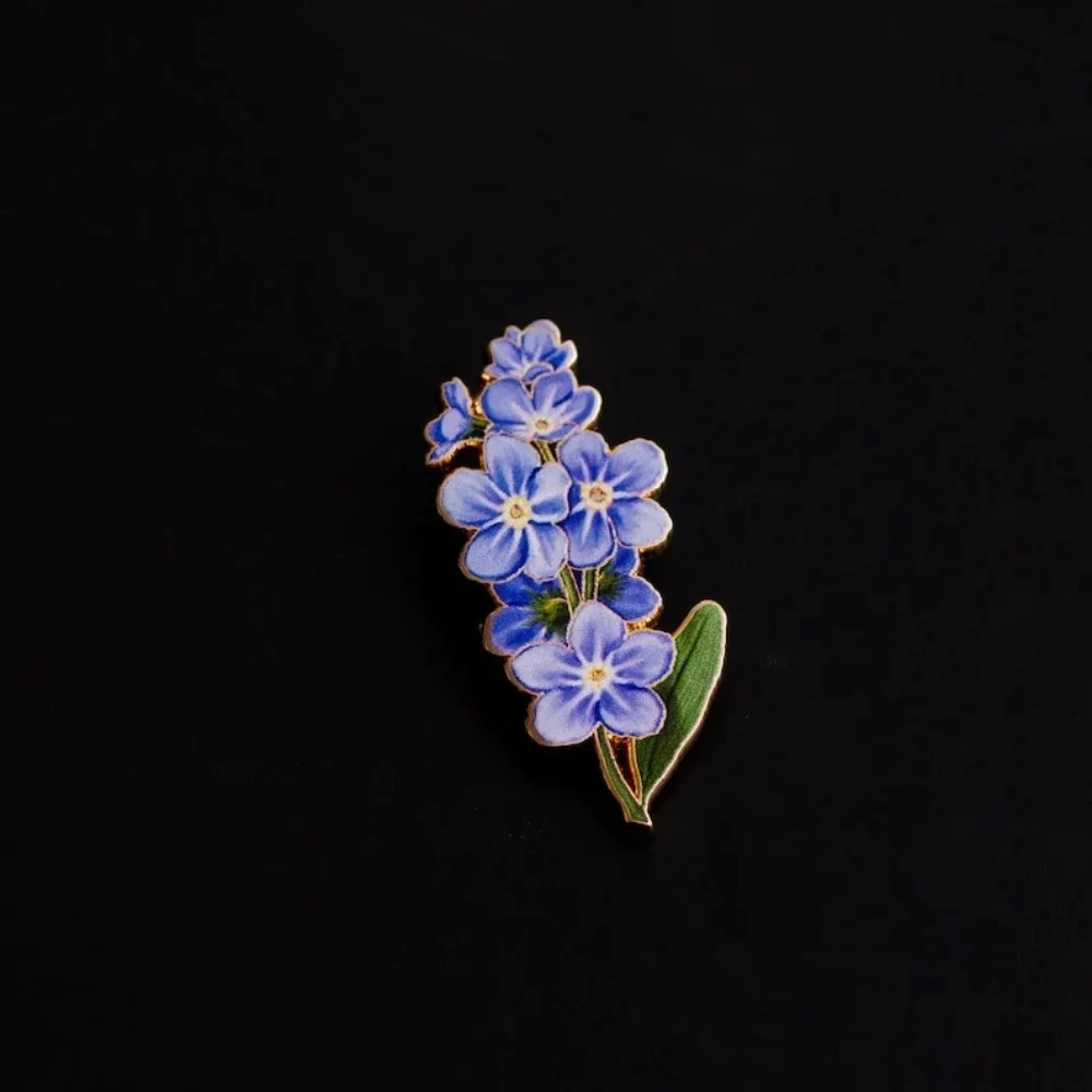 Jewelry Accessory Blue Forget-Me-Not Pin Enamel Pin Delicate Flower Pin For Gift For Friend Gifts For Her Accessories