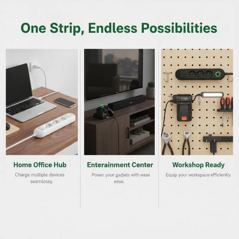 EU Plug Fire Resistant Power Strip Extension Cord Network Filter with USB Ports for Household Small Appliances