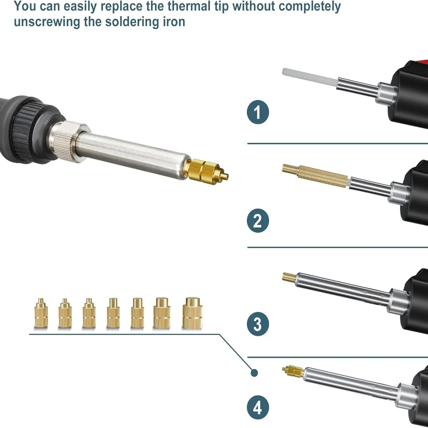 Heat Set Soldering Iron Tip Head Insert M2-M6 Hot Melt Brass Embedded Thread Nut Kit with Soldering Tools for Electronic Repair