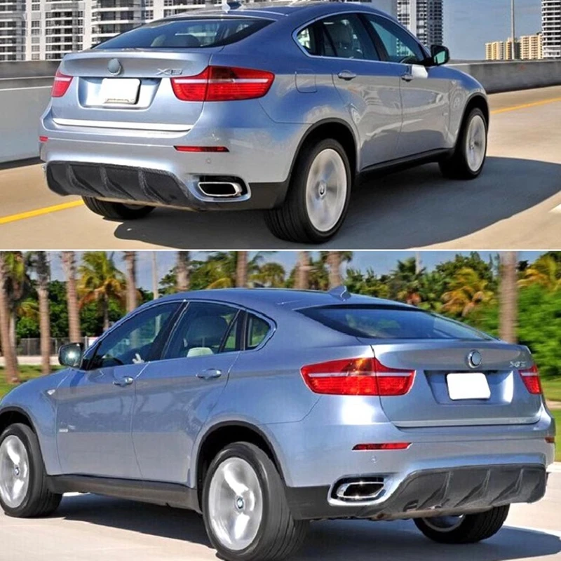 E71 ألياف الكربون شفة خلفية الناشر تصفيف السيارة لسيارات Bmw X6 E71 طقم هيكل السيارة 2008-2014