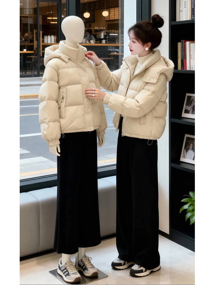 

Ретро-куртка с отложным воротником из хлопка, дизайн 2026 года, классическая, простая, удобная, зимняя, женская, корейская, свободного кроя, пальто