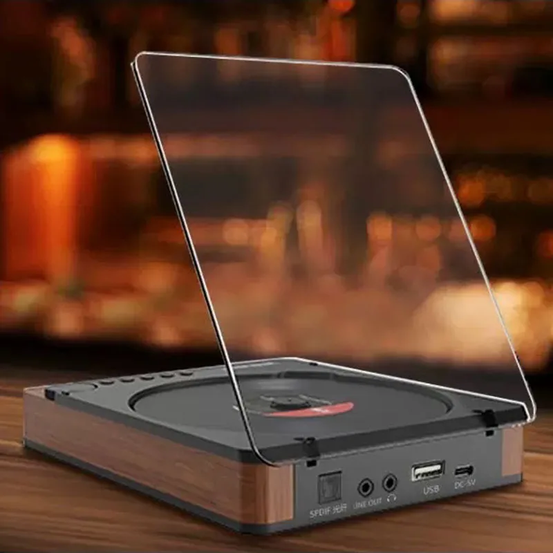 Vintage Desktop CD Player With Bluetooth Speaker Multifunctional Album Disc Player For Home English Learning Birthday Gift