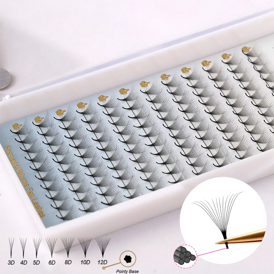 

Lashprofessor Pointy Base Premade Volume Fans 8D 10D12DRussian Individual Eyelash Extension Thin Base Pre-made Fan Makeup Cilios