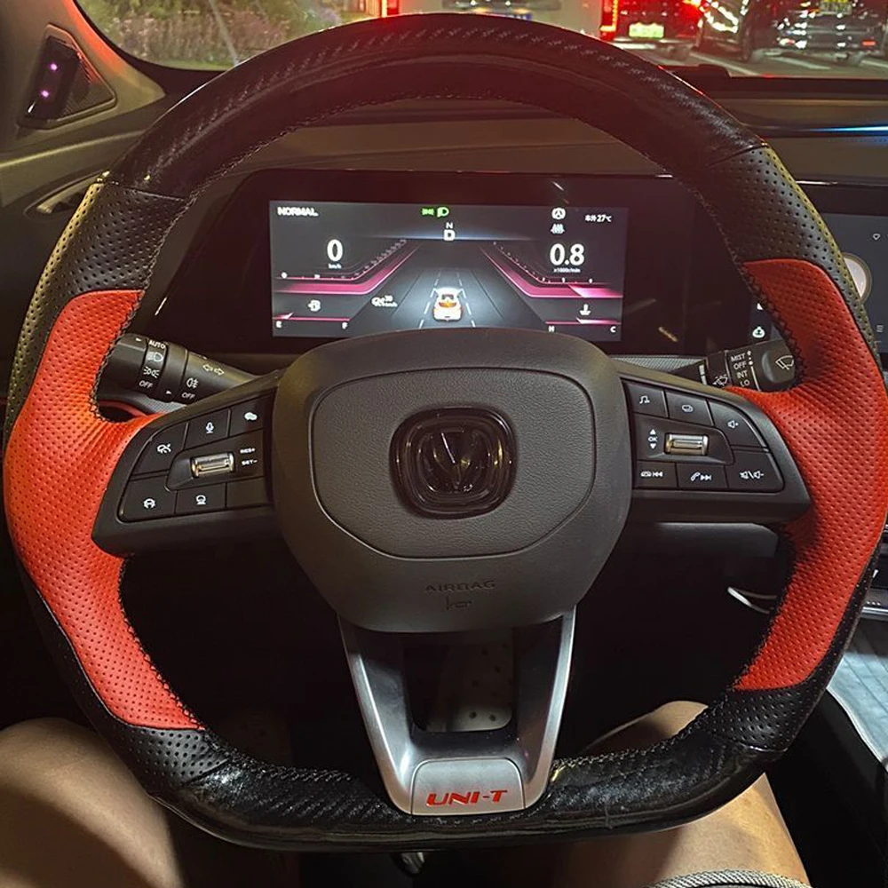 Car Hand Suture Steering Wheel Cover Steering Wheel Anti-slip Decor Protection 2020 2021 2022 For Changan UNIT UNI-T Accessories