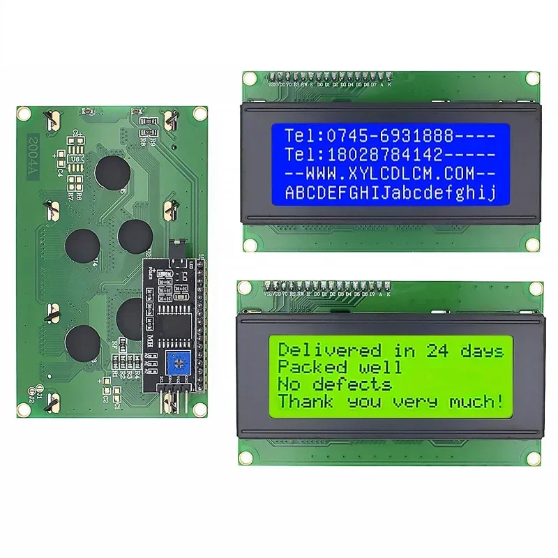 

LCD2004+I2C 2004 20x4 2004A Blue/Green screen HD44780 Character LCD /w IIC/I2C Serial Interface Adapter Module For Arduino