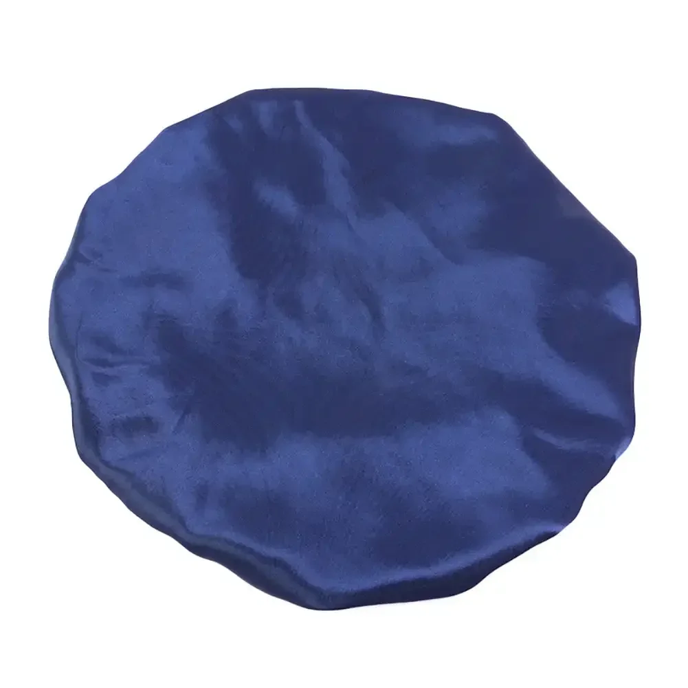 New Women Large Satin Bonnet Silky Night Sleeping Cap Adjusting Button Night Hat Beauty Salon Hair Care Hat Bathroom Products