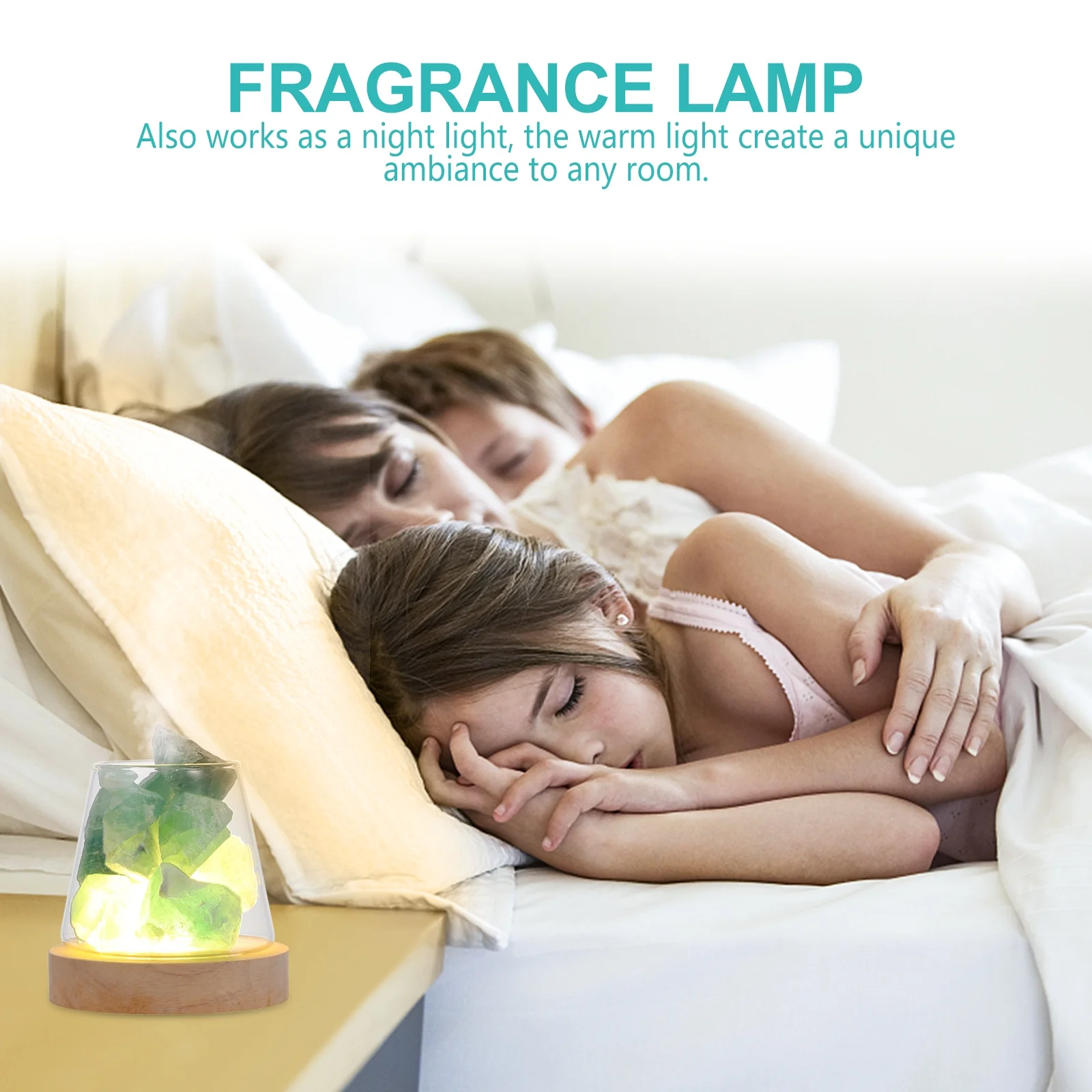 

Crystal Stone Aromatherapy Light Fragrance Lamp Indoor Room Freshener Bed Bath Living Study Elegant Design Fragrance Lamp