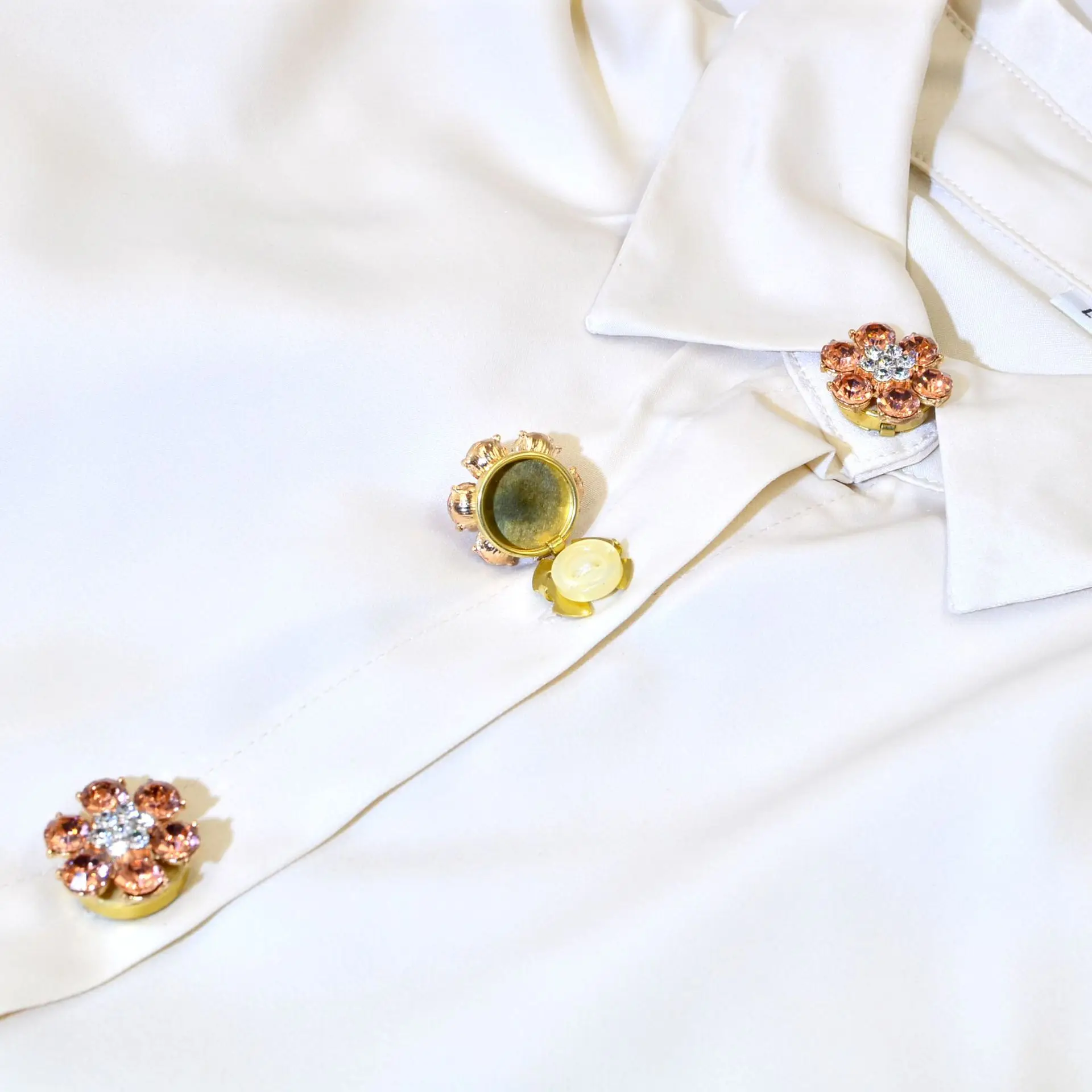 2 Pièces – Nouveaux Cache-Boutons en Cristal de Haute Qualité pour Vêtements DIY, Décoration de Boutons en Alliage pour Chemises et Manches