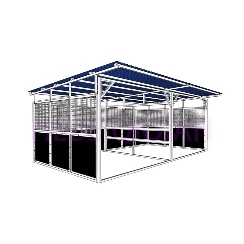 Customization Factory Supply Portable Outdoor Galvanized Horse Stable Stall Temporary Horse Stable Steel Frame Stable Horse Box