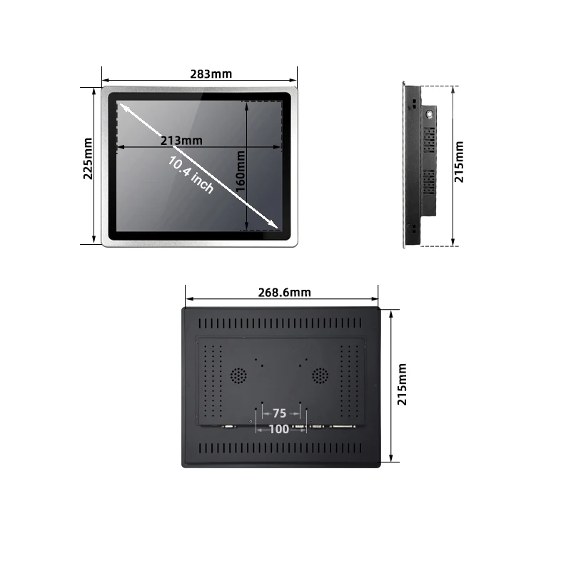 10.4 Inch Embedded Capacitive Touch Industrial Computer Intel Core i3/i5/i7 5th COM WiFi Tablet PC IP65 Waterproof Screen