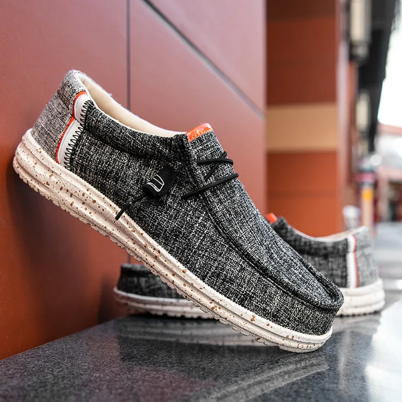 

Classic Summer Outdoor Black Men's Casual Shoes Loafers Breathable Lightweight Men Canvas Shoes Flats Espadrilles Mocasines 2022