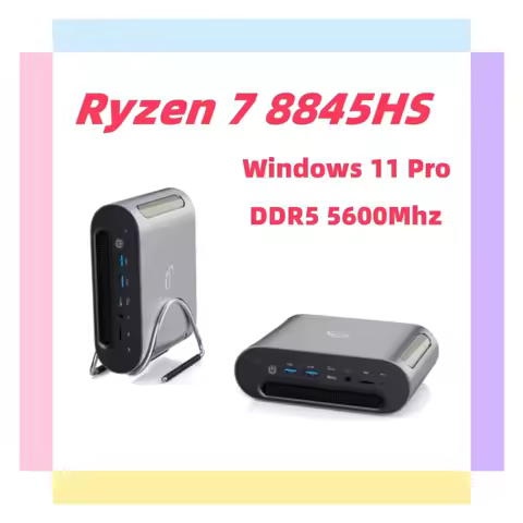 SZBOX MINI PC Ryzen 7 8845HS Windows 11 Pro DDR5 5600Mhz 16GB 512GB PCIe3.0 Nvme SSD WIFI6 BT5.2 Desktop Gamer Computer