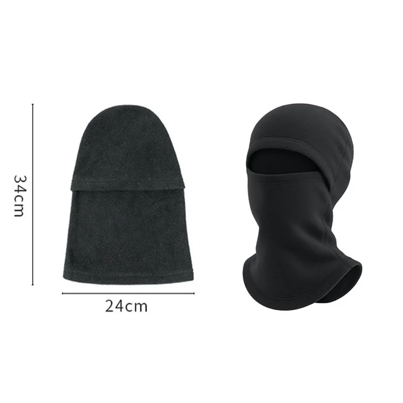 Winter Kids Hat Full Face Warm Hood Windproof Cap Solid Color Fleece Hats Girls Boys Outdoor Ski Mask Neck Ear Protect Accessory image 6