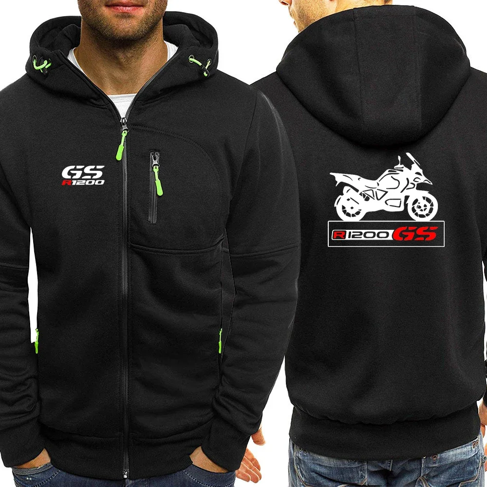 

Motorcycle R 650 800 1150 1200 GS Adventure Men Solid Color Zipper Sweatshirt Slim Fit Jackets Coat Pullover Casual Hooded Tops