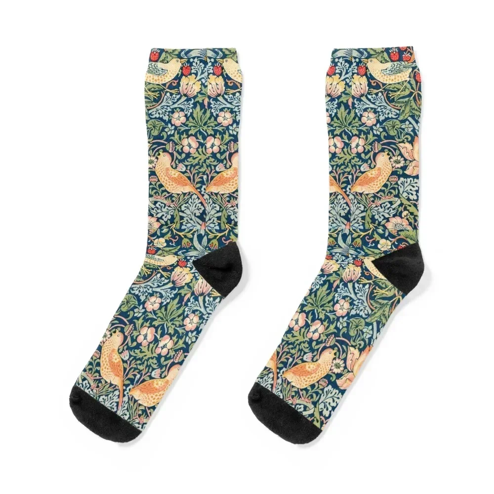 

William Morris's famous Strawberry Thief pattern Socks valentine gift ideas New year's Run Male Socks Women's