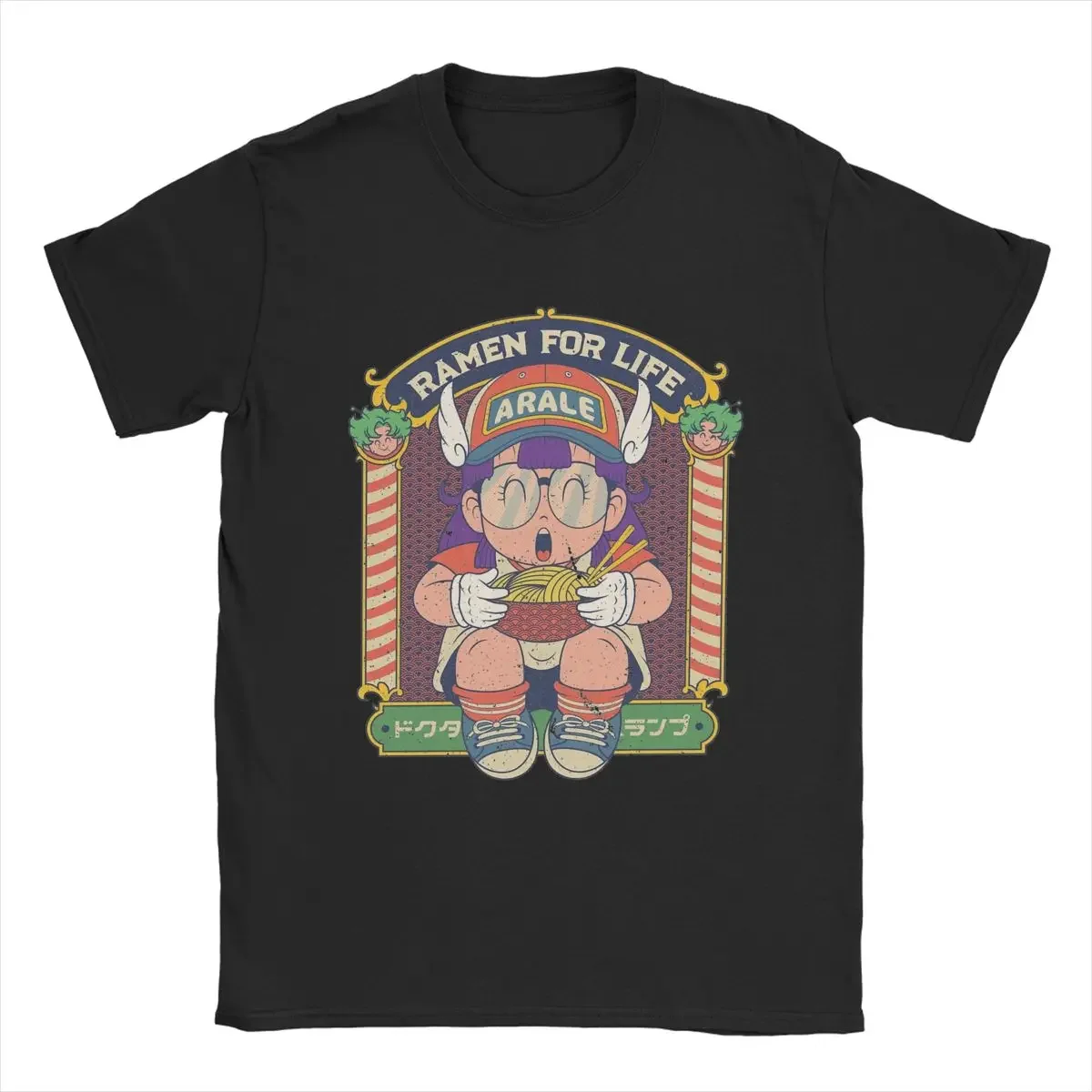 Crew Neck Anime Tees Short Sleeve Clothes Gift Idea Dr Slump Ramen For Life Arale T Shirt Men's 100% Cotton Funny T-Shirts new