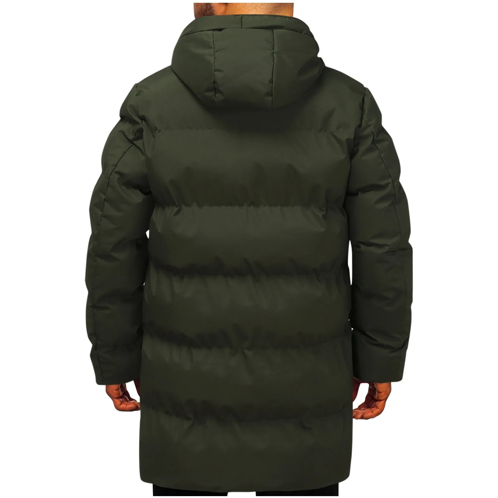 Manteau Chaud à Capuche pour Homme, Pardessus Coupe-Vent, Manches sulf, Fermeture Éclair, Fermeture Éclair, Coton Rembourré, Solide, Hiver