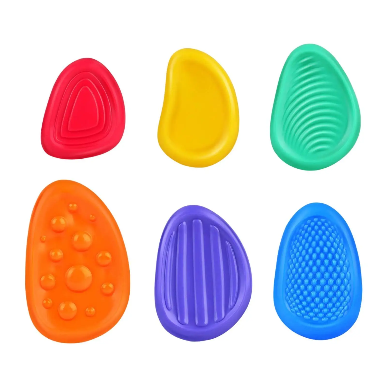 6Pcs Adults Sensory Stone Preschool Learning Fine Motor Skills Toy Texture Soft Worry Stone for Boys Age 3-6 Girls Birthday Gift