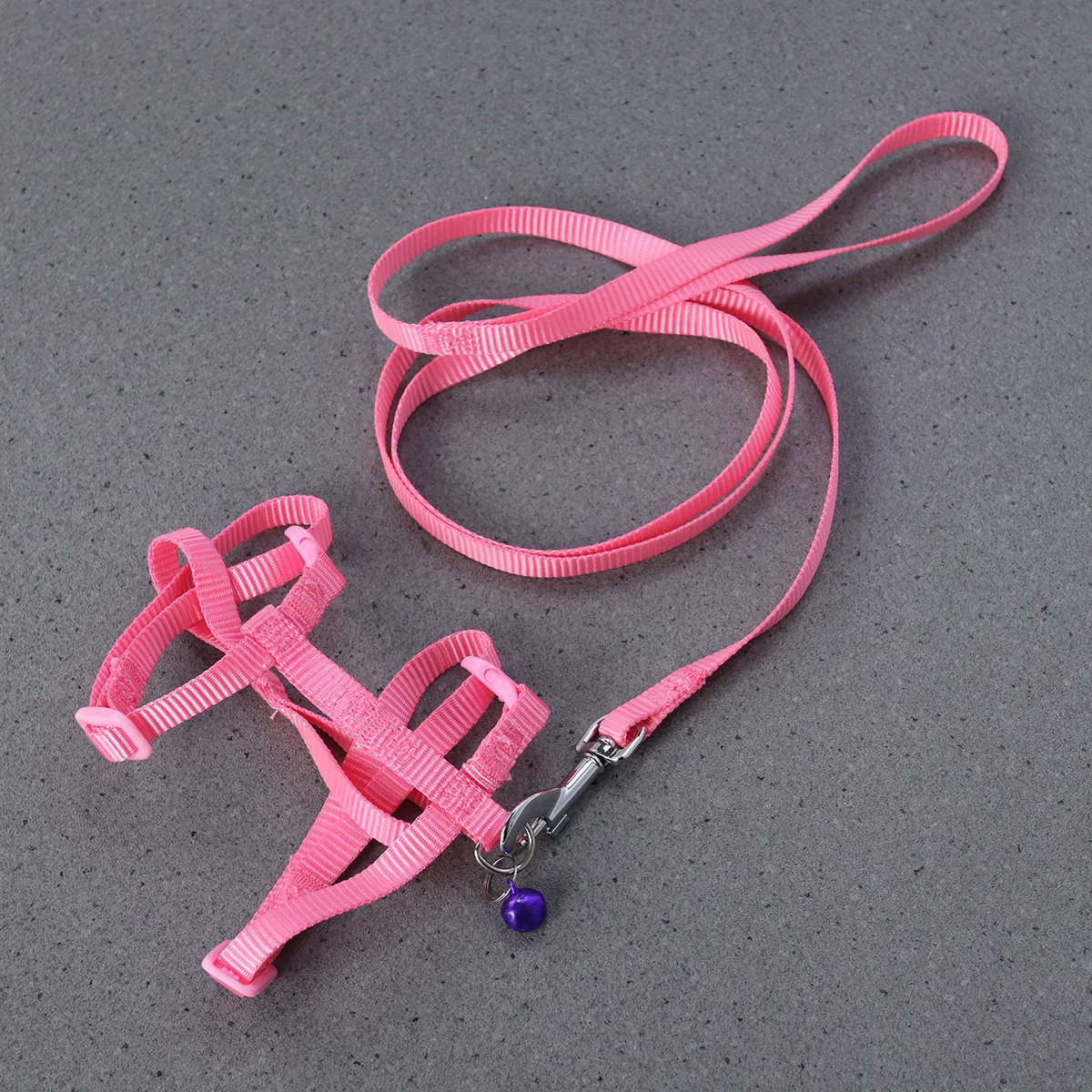 

Rabbit Harness Leash Adjustable Soft Pink Small Bell Durable Comfortable Lead for Walking Rabbit Guinea Pig Small Pets