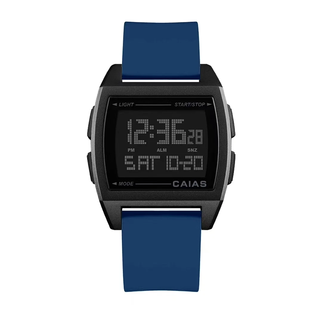 G-SHOSU Watch 2100 Unisex Digital Sports Watch  Square Dial, Full-Featured, World Time, Dual LED Display  Sporty Casual Style