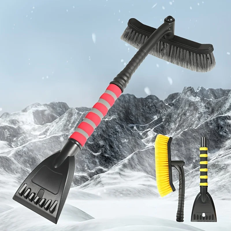 2 in1 Winter Car Snow Brush Shovel Rotatable Brush Head Car windshield Snow Removal Tools Detachable Snow Pusher Ice Scraper