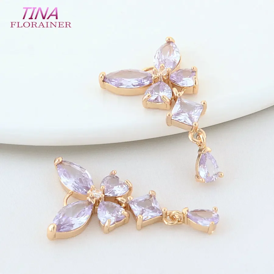 18*32MM 14K Gold Color Brass with Zircon Butterfly Charms Pendants Necklace Earrings Jewelry Making Supplies Accessories