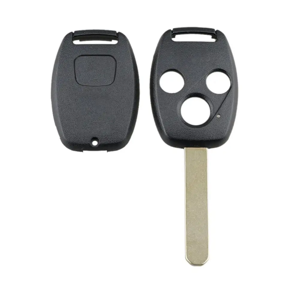 3 Buttons Car Remote Key Shell Black Automobile Key Case Cover Replacement Parts Fit for Honda Accord Civic CRV Pilot