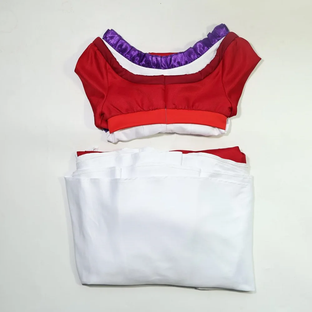 Conjunto de disfraz de Cosplay de Anime Apothecary Diaries Maomao, Top corto de manga tipo kimono rojo y blanco, falda larga en capas, fiesta de Halloween