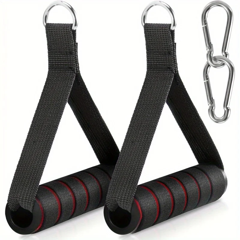 Poignées d'entraînement robustes – Poignées ergonomiques noires et rouges durables pour machines à câble, bandes de résistance, entraînement de force
