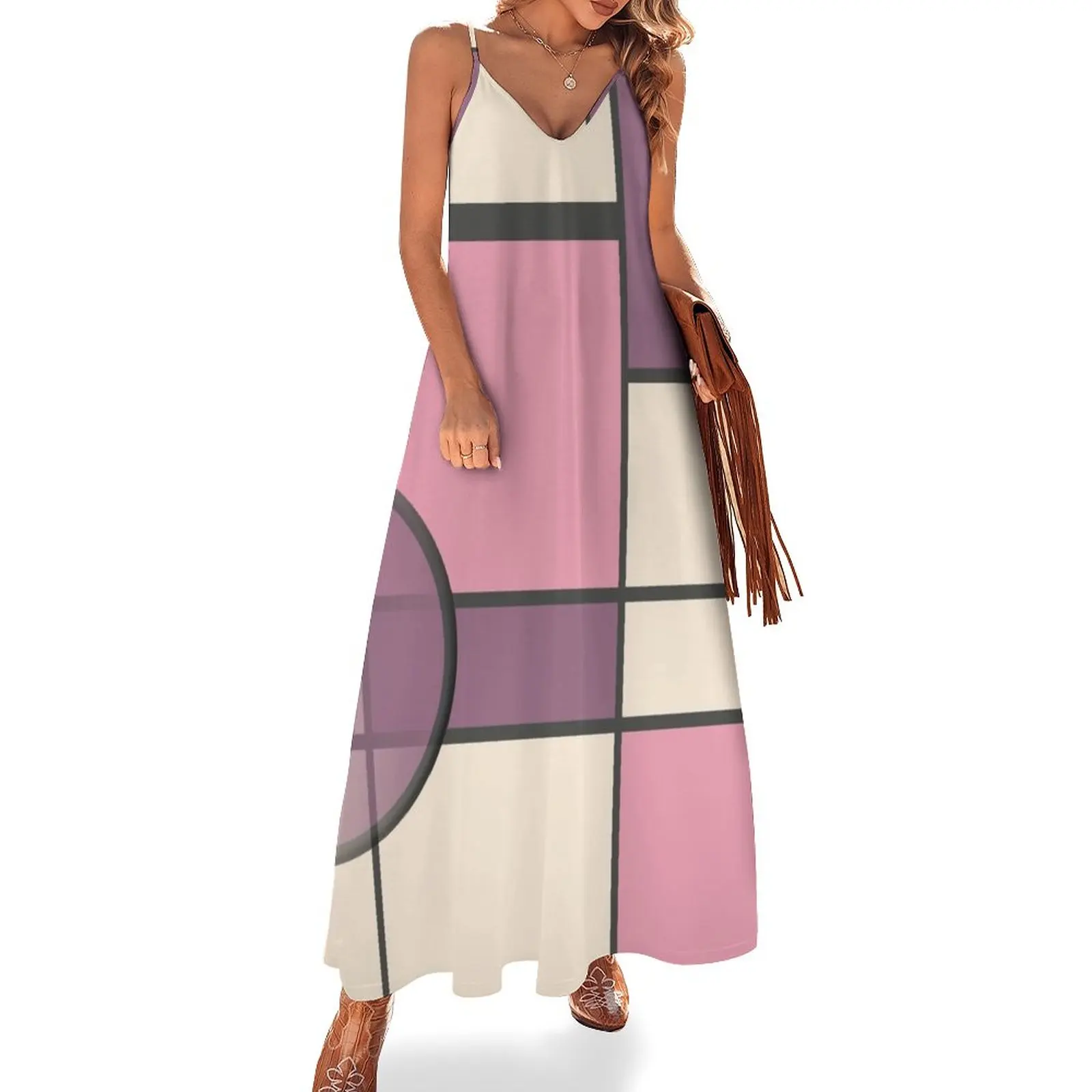 

Mondrian in pastel Sleeveless Dress women's evening dresses 2024 Women's clothing womans clothing