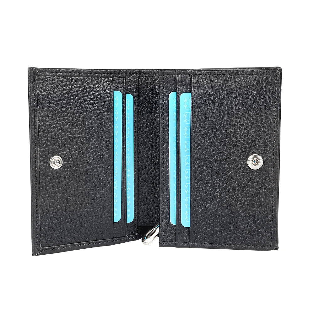 Men Short Open Multi Card Slots Cash Holder Slim Design Business Travel Security Premium Bifold Full Grain Leather Eco-Friendly