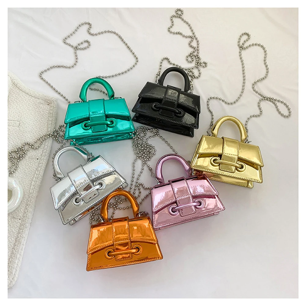 Vintage Women Silver Chic Crossbody Bag Luxury Designer Small Shoulder Bags Fashion Gold Mini Coin Purse Cute Pu Leather Handbag