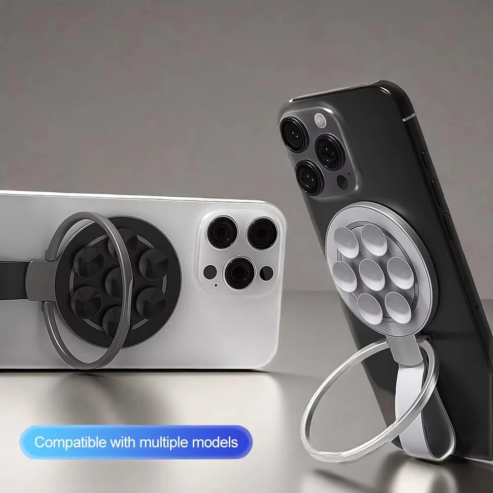 MagSafe Phone Holder Magnetic Bracket Ring Buckle Phone Stand Silicone Suction Cup Wall Mirror Holder Finger Ring IPhone Bracket