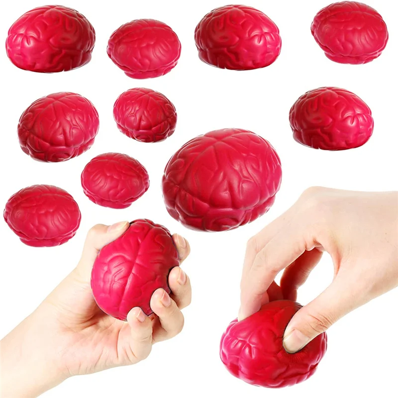 12 Pcs Brain Stress Ball Hand Muscle Exercise Pressure Ball Brain Toy Funny Stress Relief Toy Recognition Props