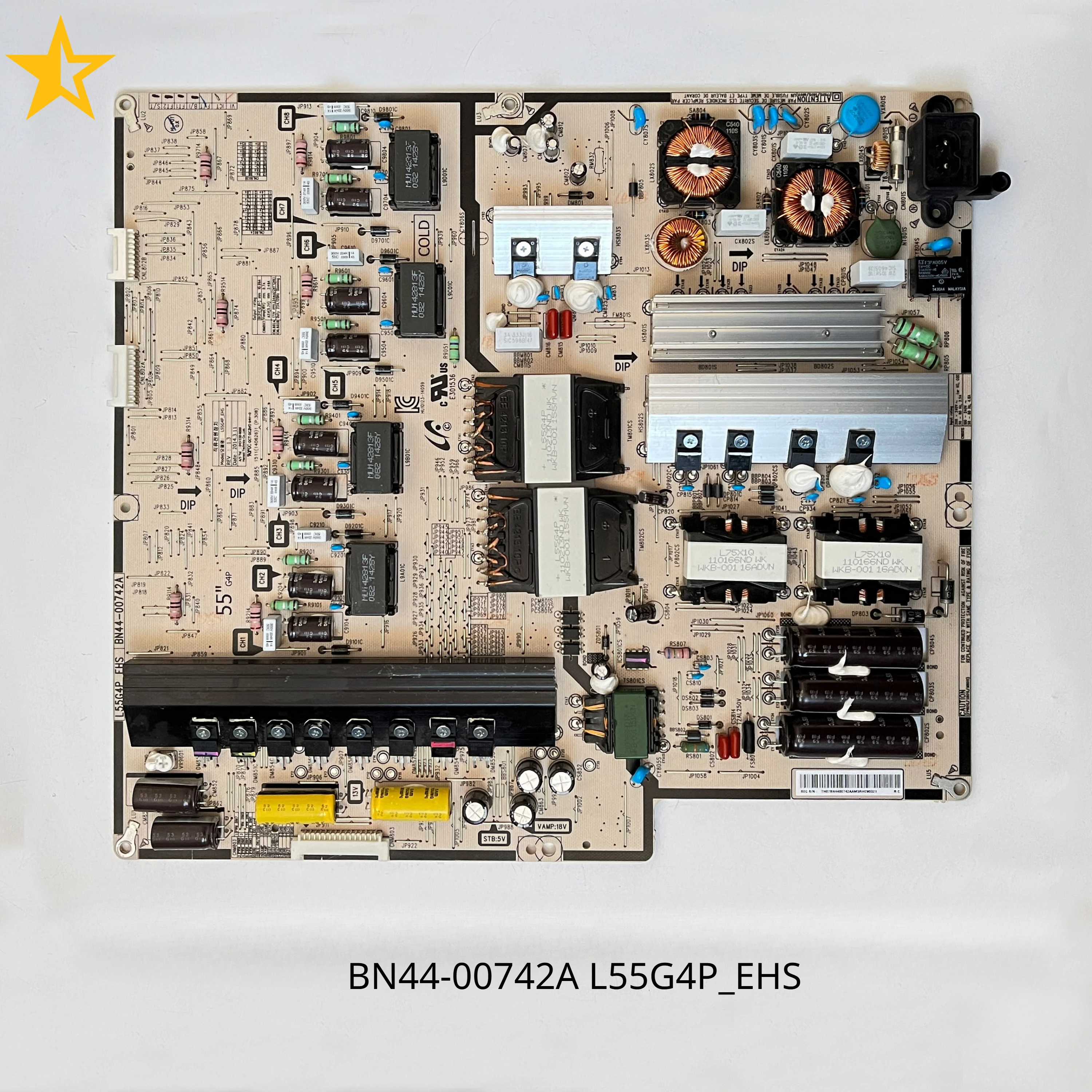 Original BN44-00742A L55G4P_EHS Power Supply Board is for UN55HU8500FXZA UN50HU8550F UN55HU8500F TV accessories