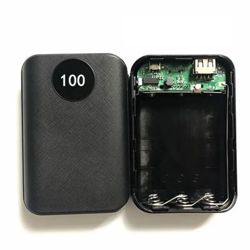 10000mAh DIY obudowa Power banku skrzynka do ładowania 3*18650 LED cyfrowy wyświetlacz Poverbank 2 USB Micro type-c Powerbank Shell