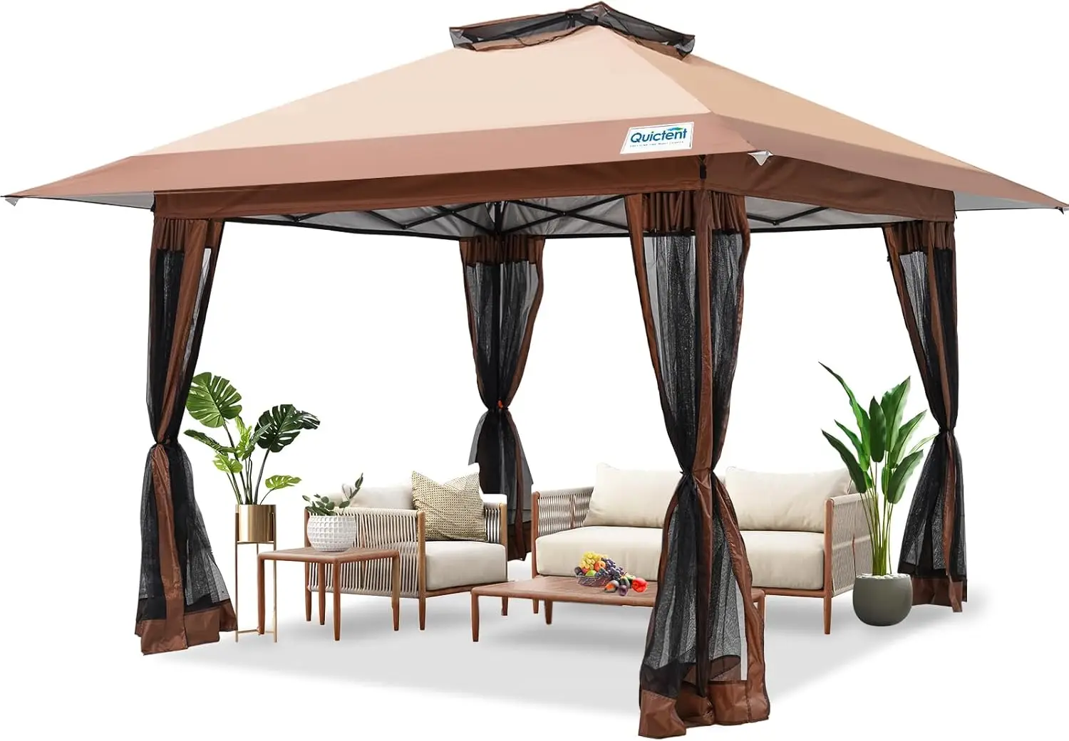 

13'x13' Pop up Gazebo Canopy Tent, One Person Set up Portable tant Folding Shelter, Outdoor Canopy Tent with Extra Sha