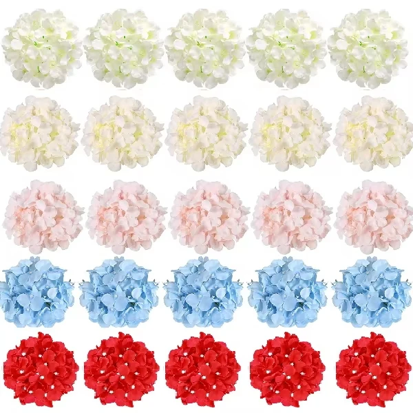 10-100 Stuks Hortensia Kunstbloemen Zijden Hortensia Volle Bloemenkoppen met Stengels voor Bruiloft Centerpieces Nep Bloemenkoppen