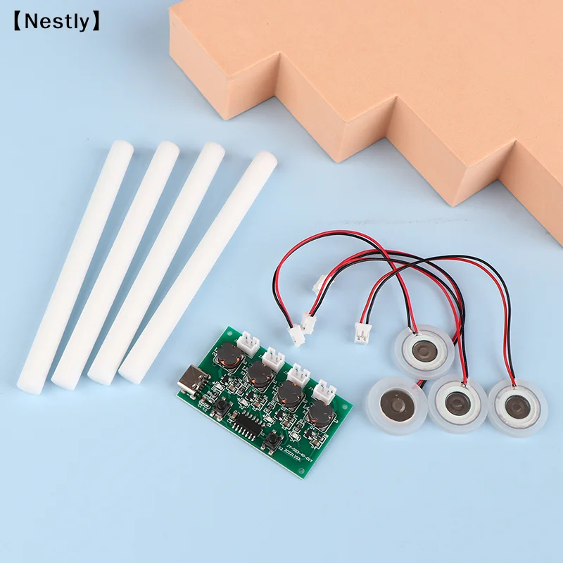 DC5V Type-C Mini Humidifier DIY Kits Mist Maker Driver Circuit Board 4 Fogger Atomization Film Sheet Oscillating Module〔Nest〕