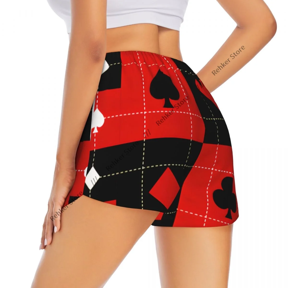 Pantaloncini da yoga per donna Pantaloncini fitness Pantaloncini sportivi da allenamento per motociclisti Abiti per carte Scacchiera Abbigliamento sportivo ad asciugatura rapida con tasca