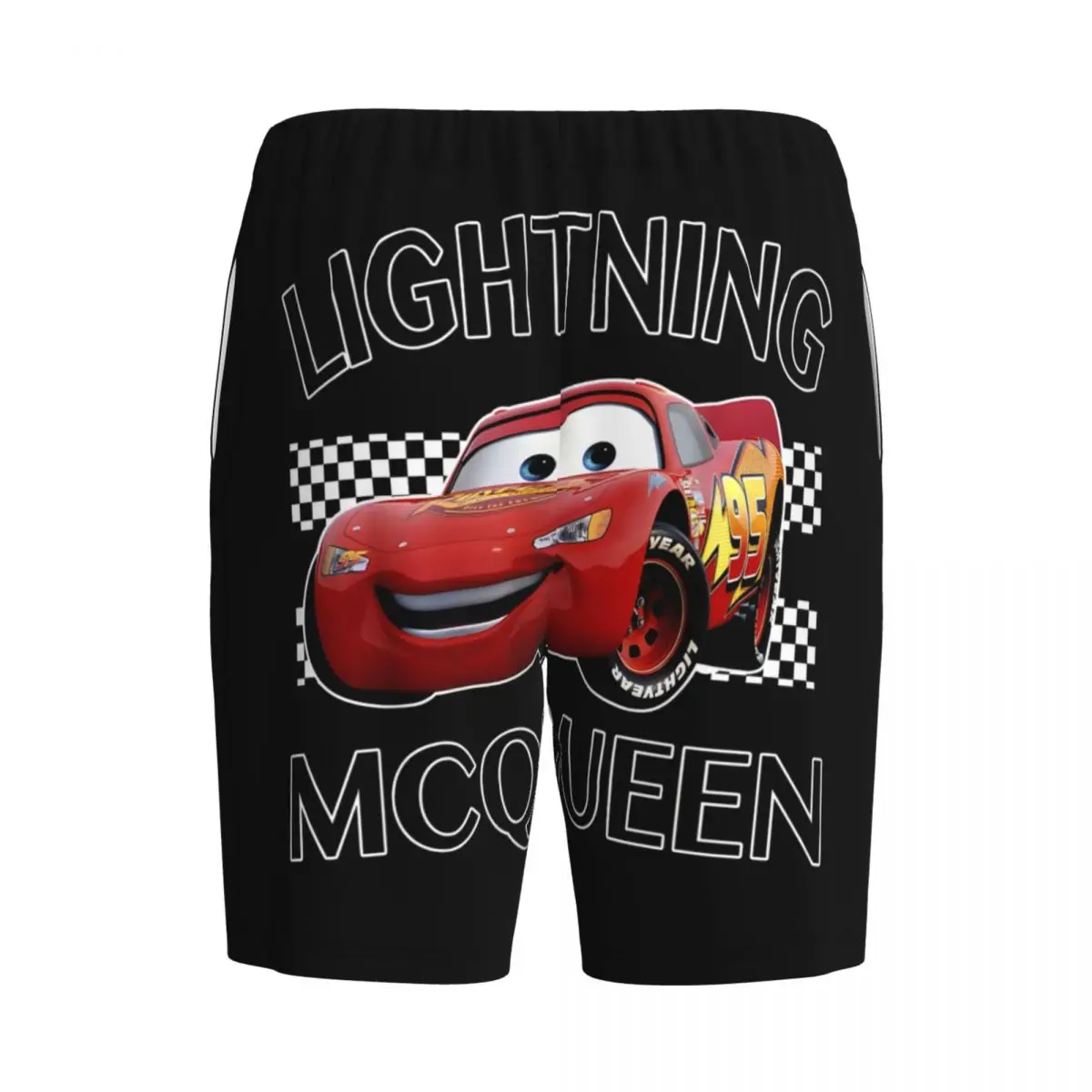 Custom Cartoon Cars Lightning Mcqueen Pyjama Short Heren Nachtkleding Lounge Onderkant Stretch Korte Pjs Met Zakken