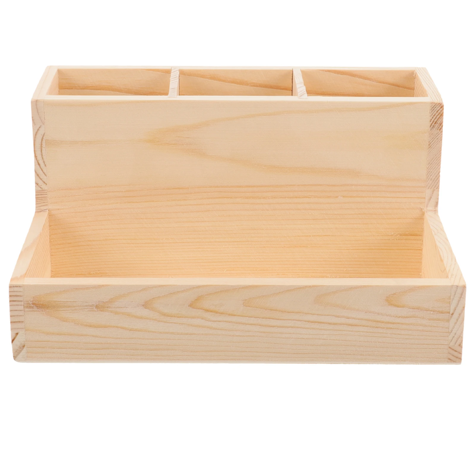

1Desk Makeup Organizer Wooden Cosmetic Storage Box For Room Decor Nail Art Supplies Vanity Organizers Storage
