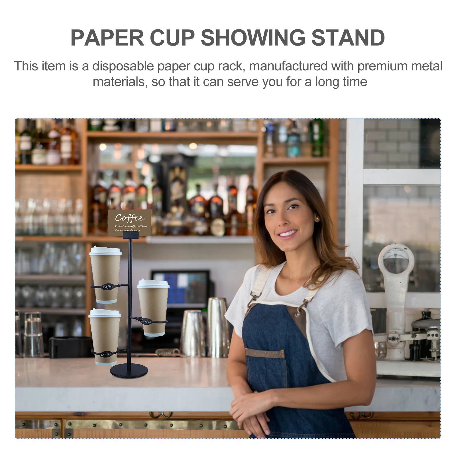 

Paper Cup Black Iron Metal Paper Cup St Holder Coffee Display St Disposable ganizer Storage Solution Practical