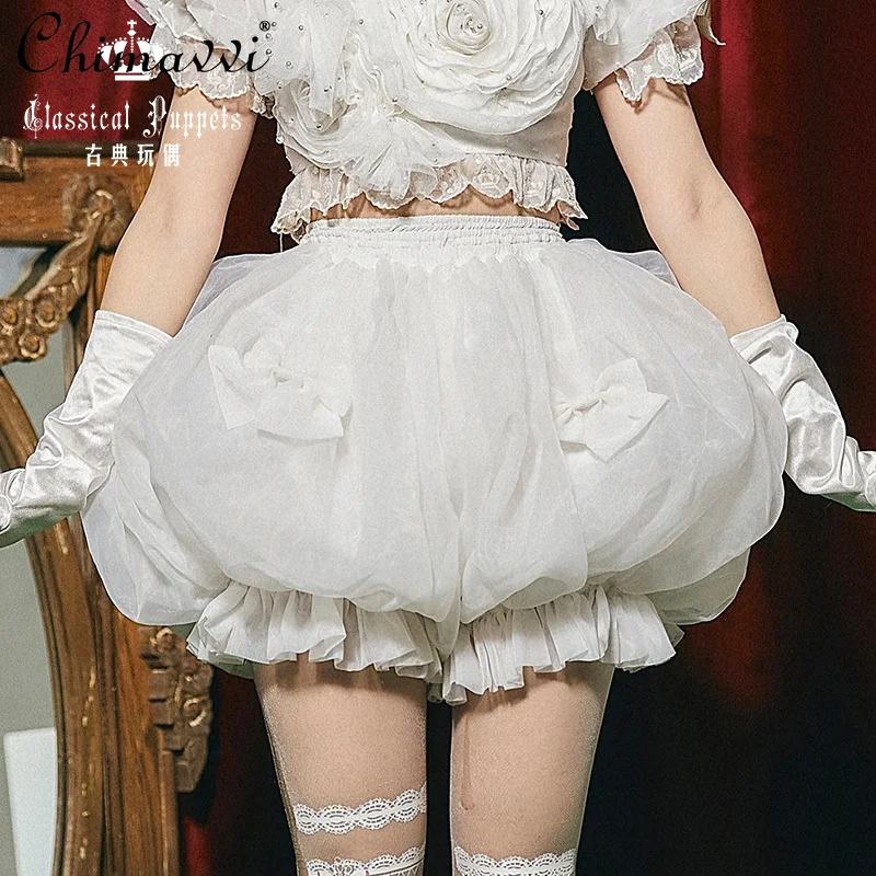 2026 new Japanese Style Sweet Super Fairy Princess Violent A Pumpkin Pants Cute Girl Lady Versatile Elegant Base Crinoline