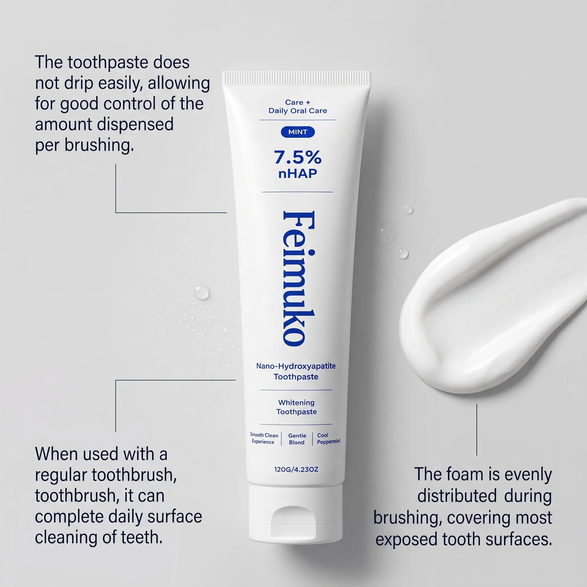 1/2/3PCS Powerful Whitening Toothpaste Deep Clean Remove Yellow Teeth Stains Fresh Mint Breath Bright White Teeth Oral Hygiene