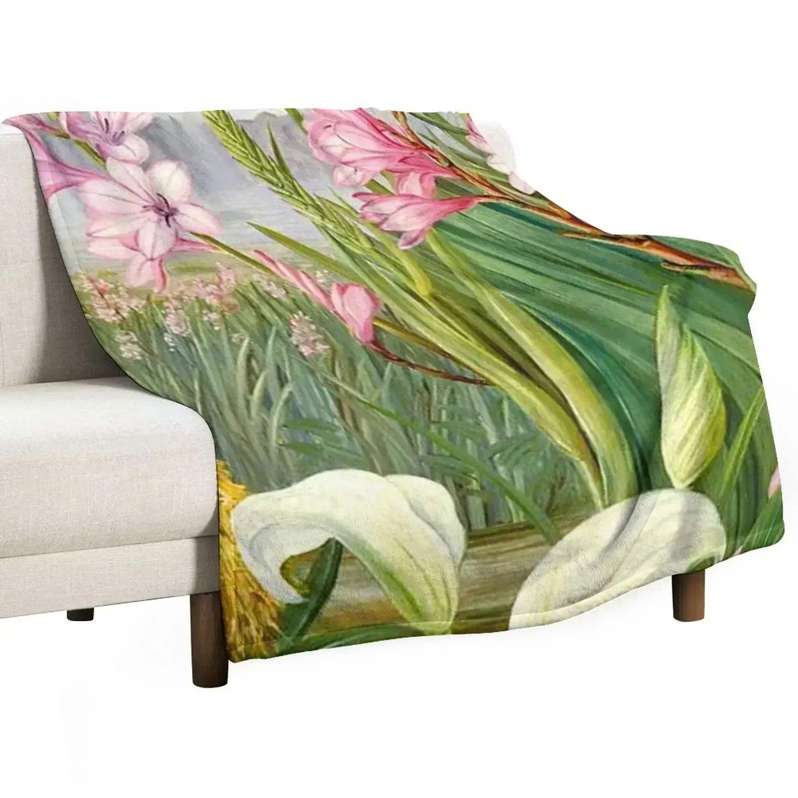 Beauties of the Swamps, fine art by Marianne North Throw Blanket Sofas for babies Fashion Sofas halloween Baby Moving Blankets